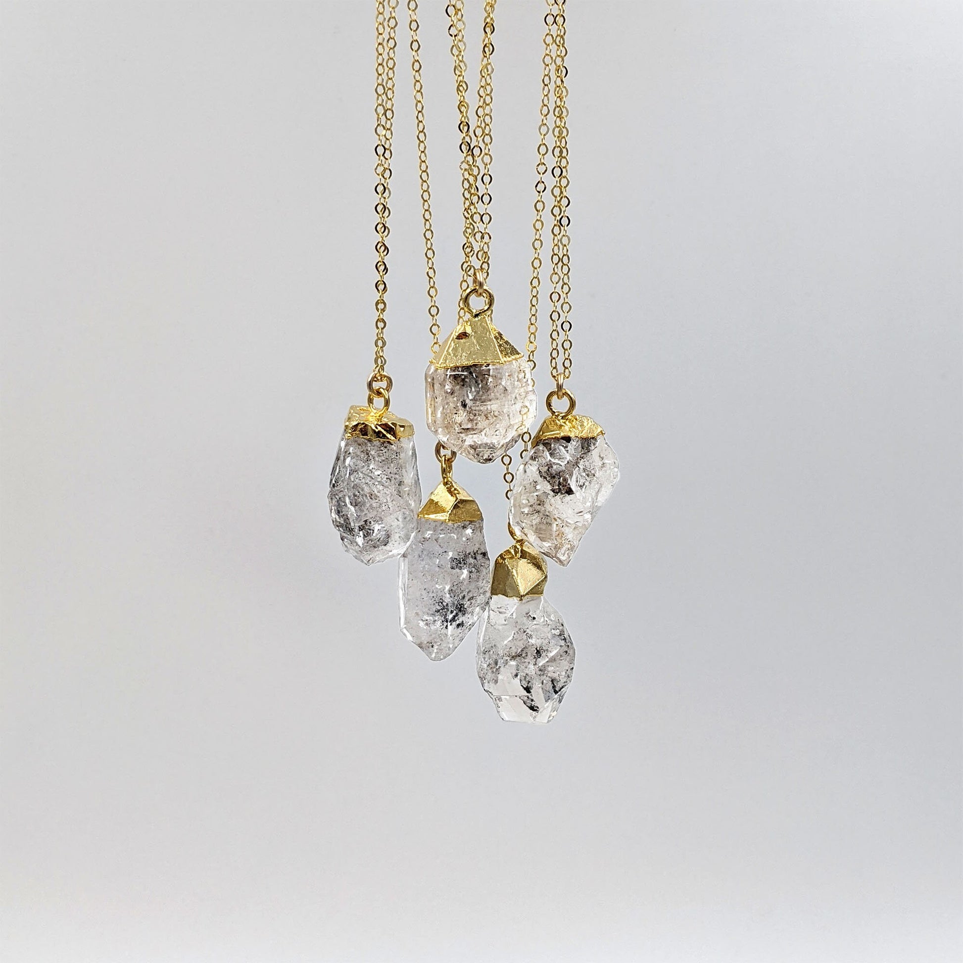 Raw diamond necklace ≈28 Ct Herkimer diamond necklace Raw gemstone necklace Herkimer diamond pendant Chakra raw crystal necklace Gold/Silver  StudioVy   