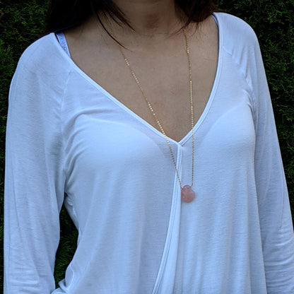 Large raw rose quartz necklace Chunky rose quartz pendant Raw gemstone necklace Big raw crystal necklace Healing silver/gold chakra necklace  StudioVy   