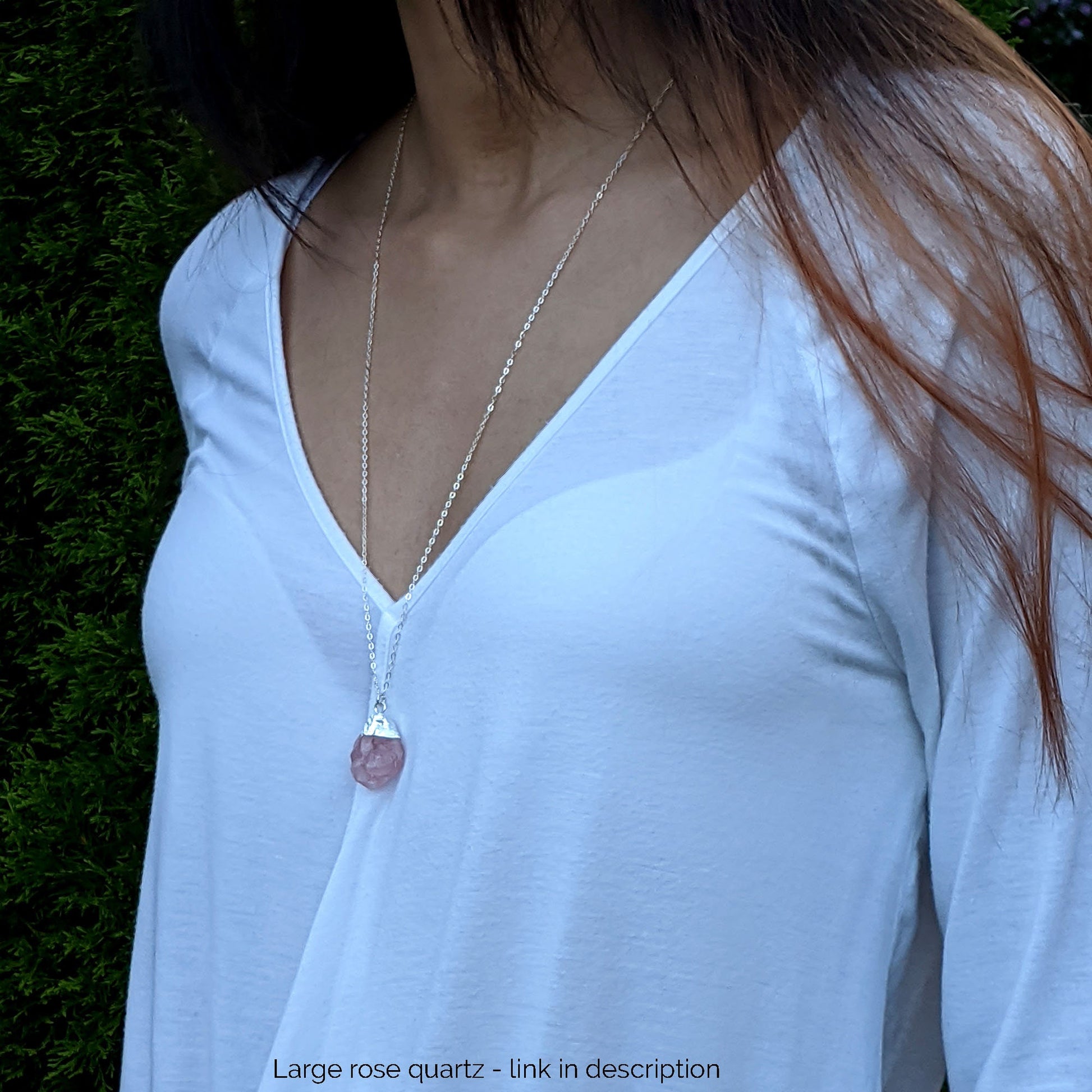 Rose quartz pendant Raw rose quartz necklace October birthstone necklace October birthday gifts Raw crystal necklace Raw gemstone necklace  StudioVy   