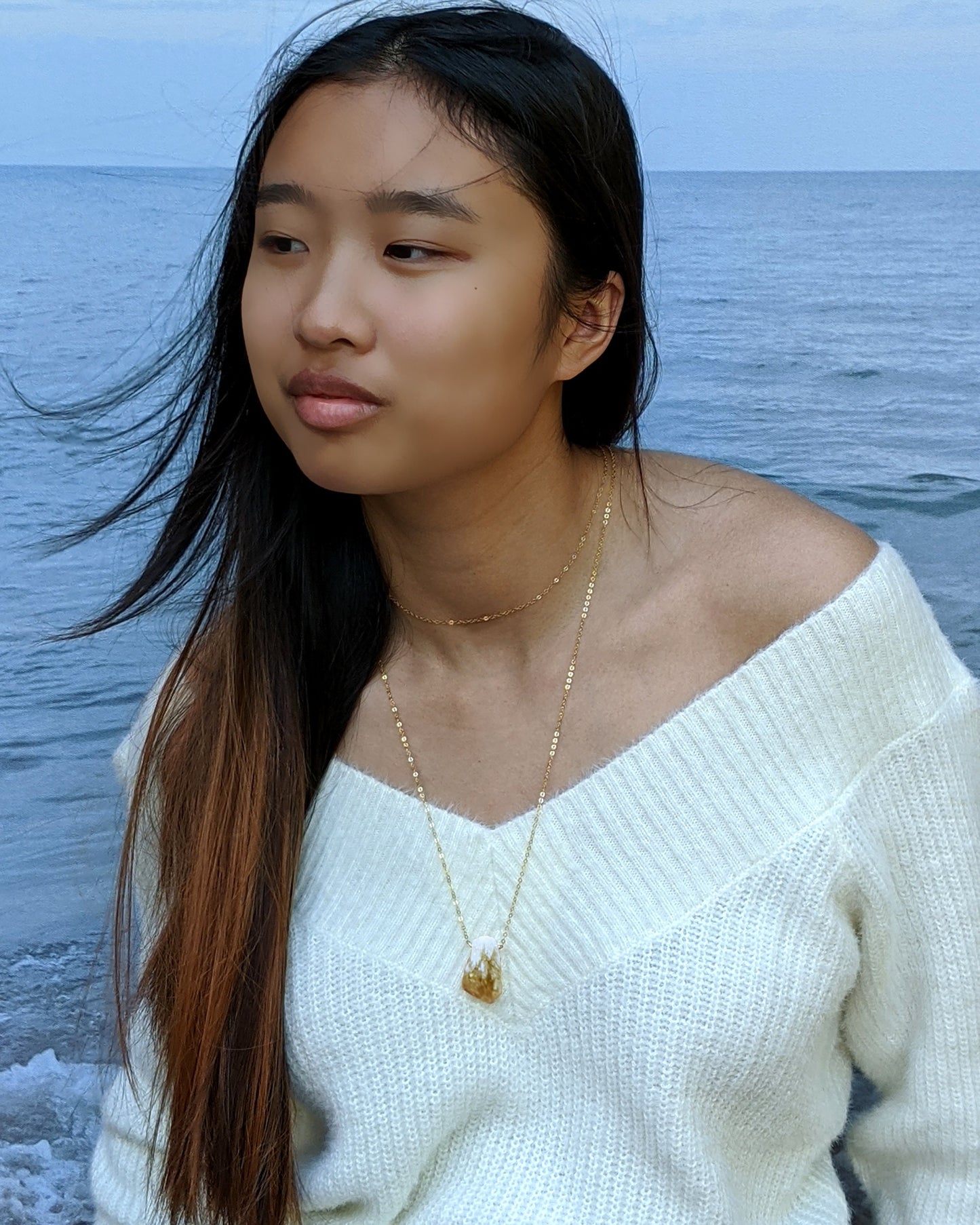 Natural citrine point pendant Silver electroformed necklace Raw citrine necklace Large stone pendant Protective chakra raw gemstone necklace  StudioVy   