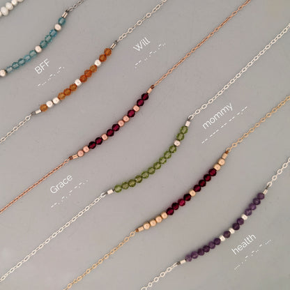 Custom Morse code necklace | Ruby necklace | July birthstone necklace  StudioVy   