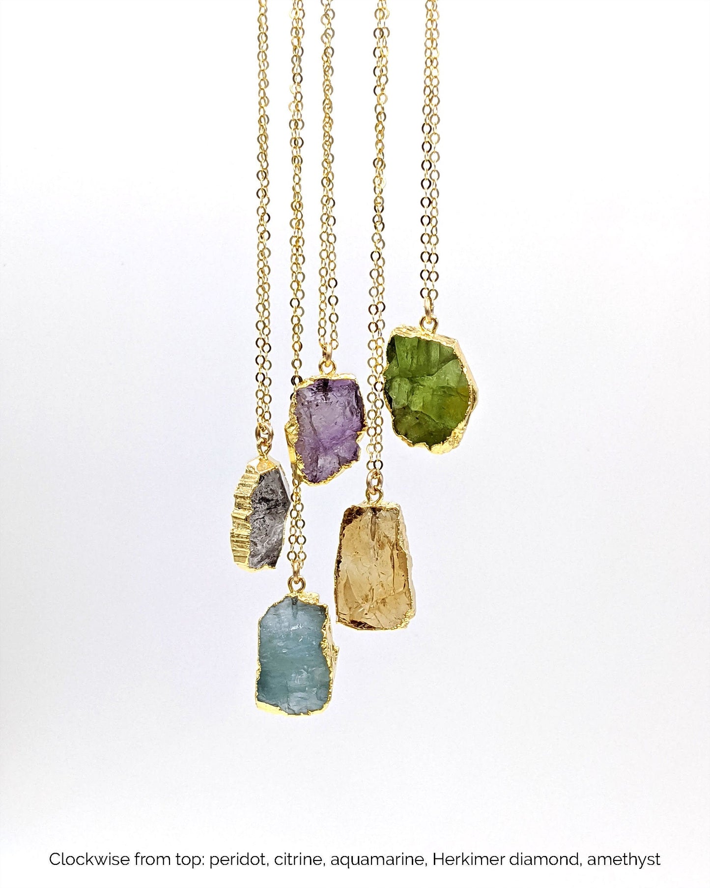 Large gemstone pendant slice | Raw birthstone jewelry with genuine crystals  StudioVy   