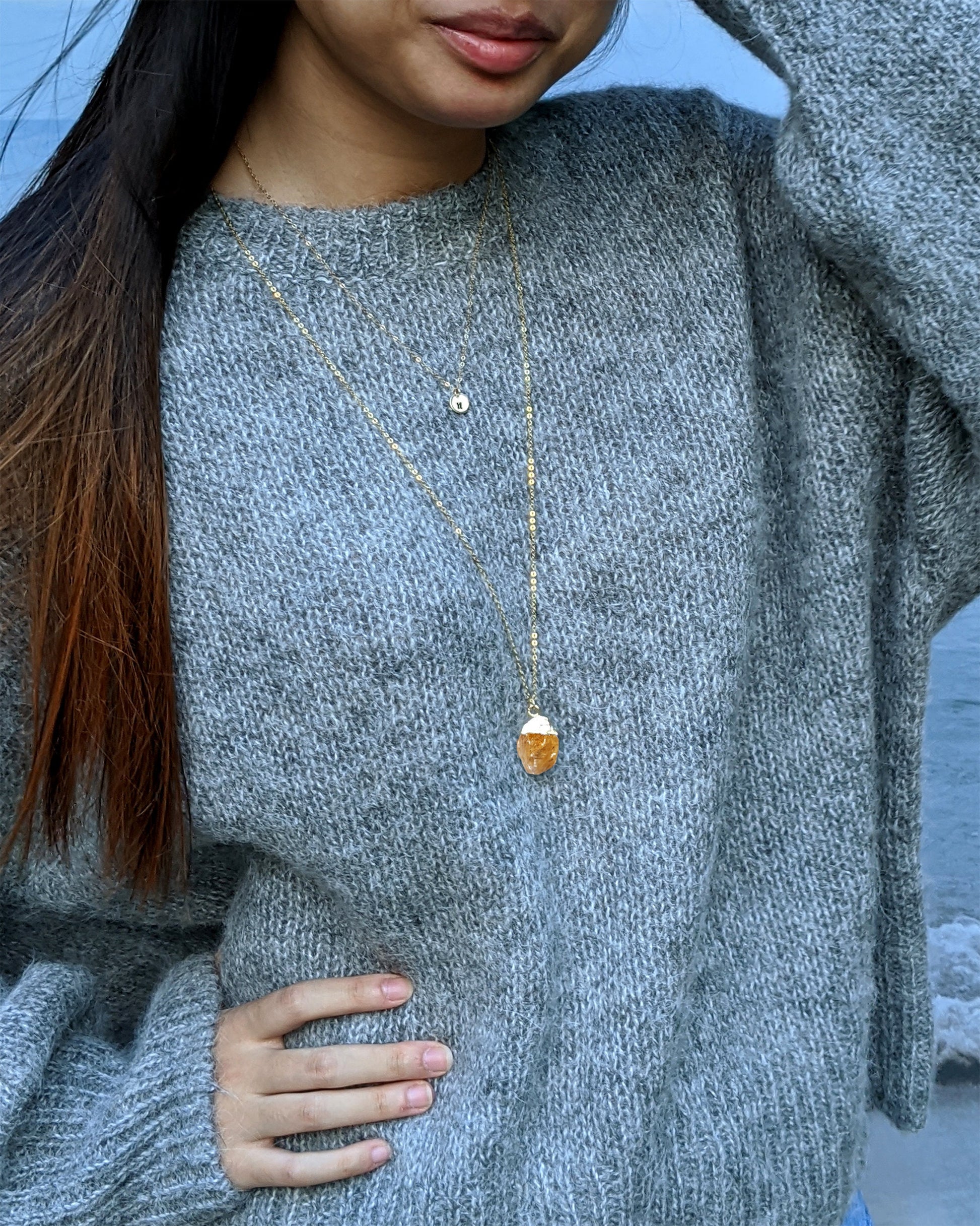 Electroformed jewelry Natural citrine pendant November birthstone necklace Raw citrine necklace Electroformed crystal necklace Real gemstone  StudioVy   