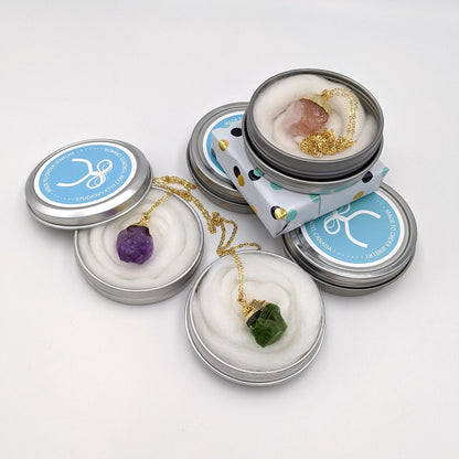40th-60th birthday gifts Women birthstone necklace with large raw gemstone  StudioVy   