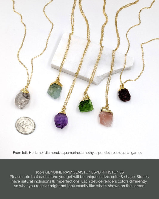 40th-60th birthday gifts Women birthstone necklace with large raw gemstone  StudioVy   