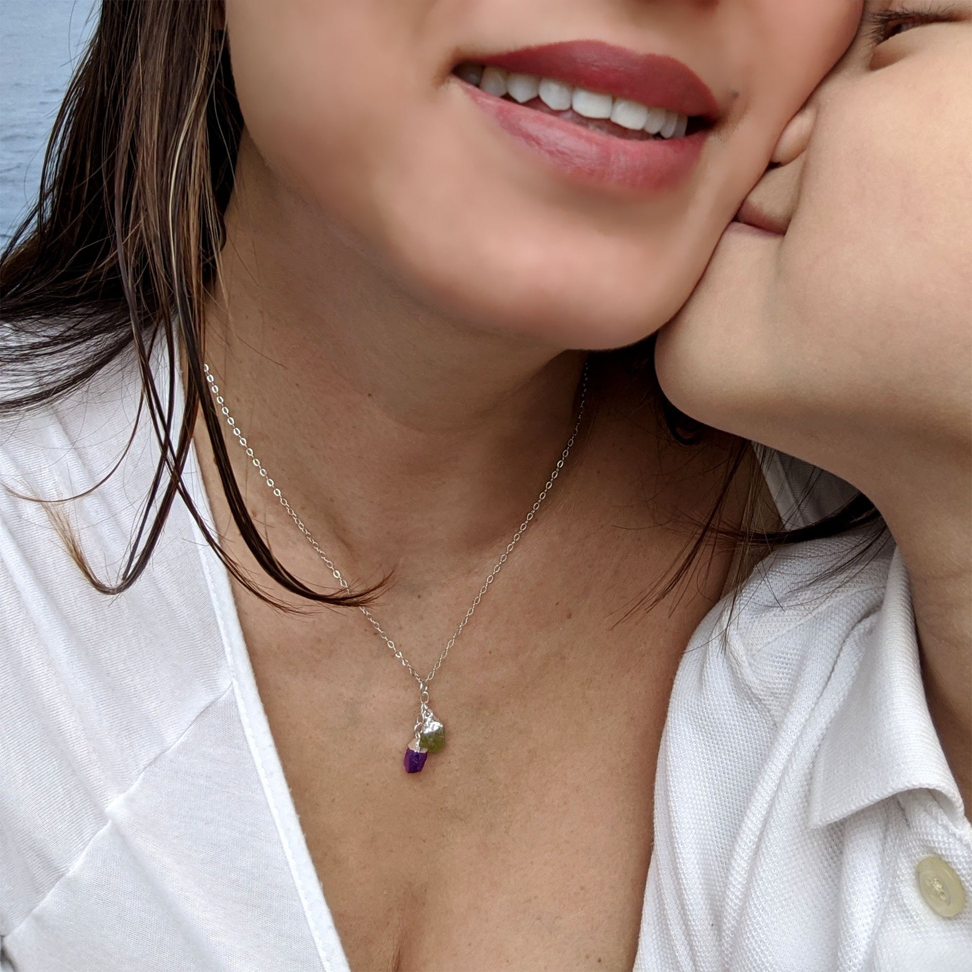 50th birthday Best friend necklace for 2-15 | Multiple birthstones necklace  StudioVy   
