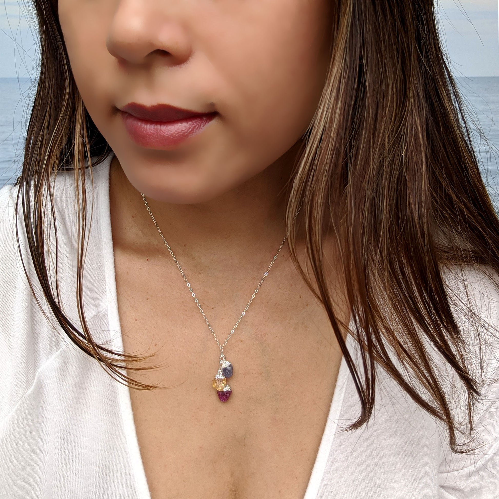 50th birthday Best friend necklace for 2-15 | Multiple birthstones necklace  StudioVy   