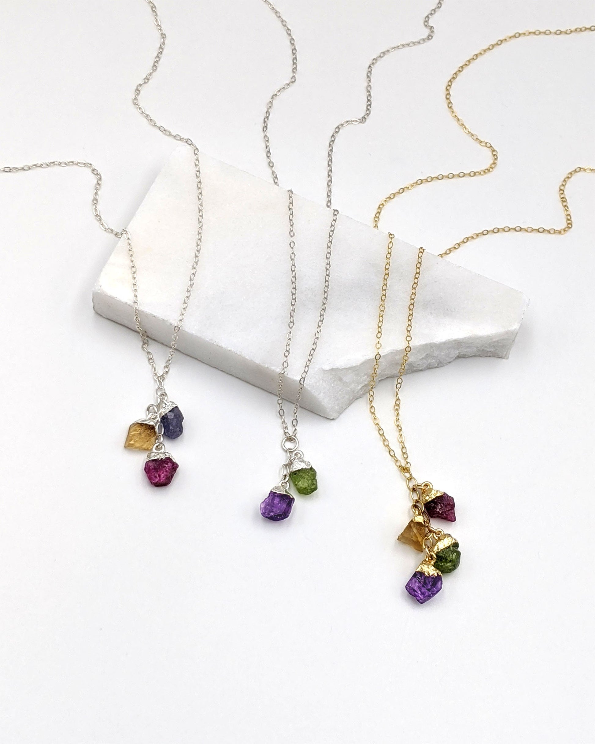 50th birthday Best friend necklace for 2-15 | Multiple birthstones necklace  StudioVy   