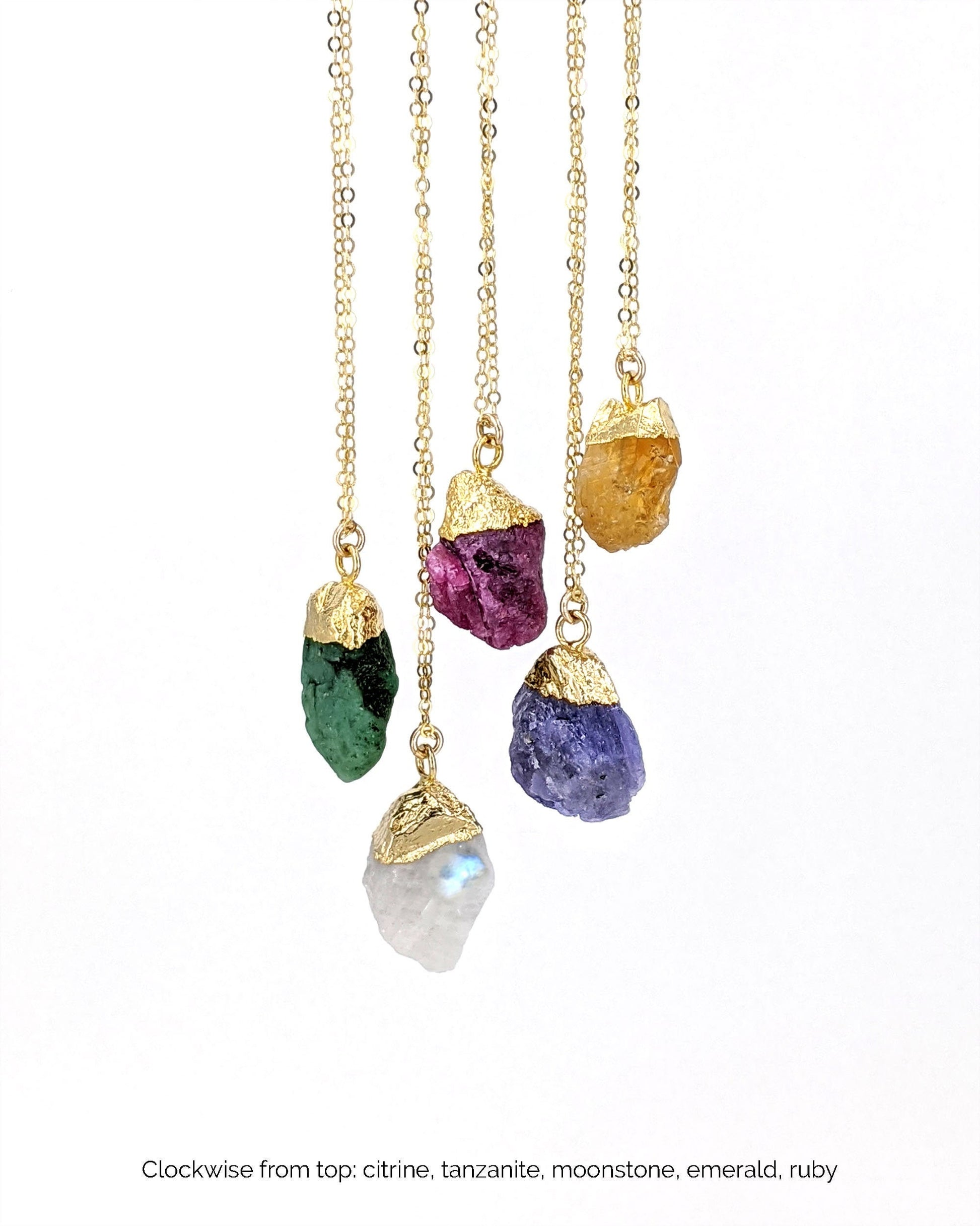 Raw gemstone necklace Large stone pendant Genuine birthstone necklace Electroformed crystal necklace Christmas gifts for mom from daughter  StudioVy   