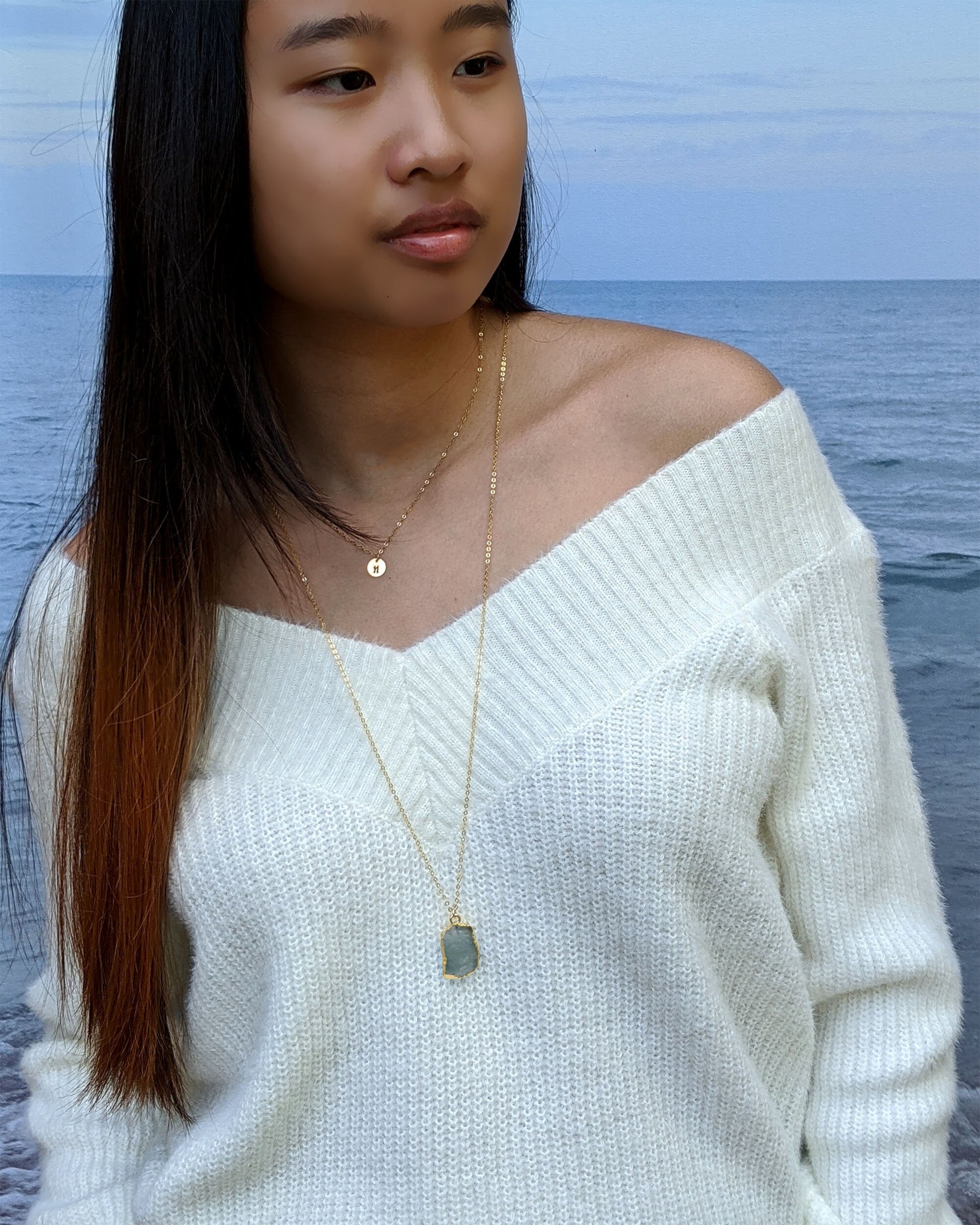 Edge electroformed jewelry Chunky turquoise necklace Large raw turquoise pendant Raw gemstone necklace Slice stone chakra necklace for women  studioVy   