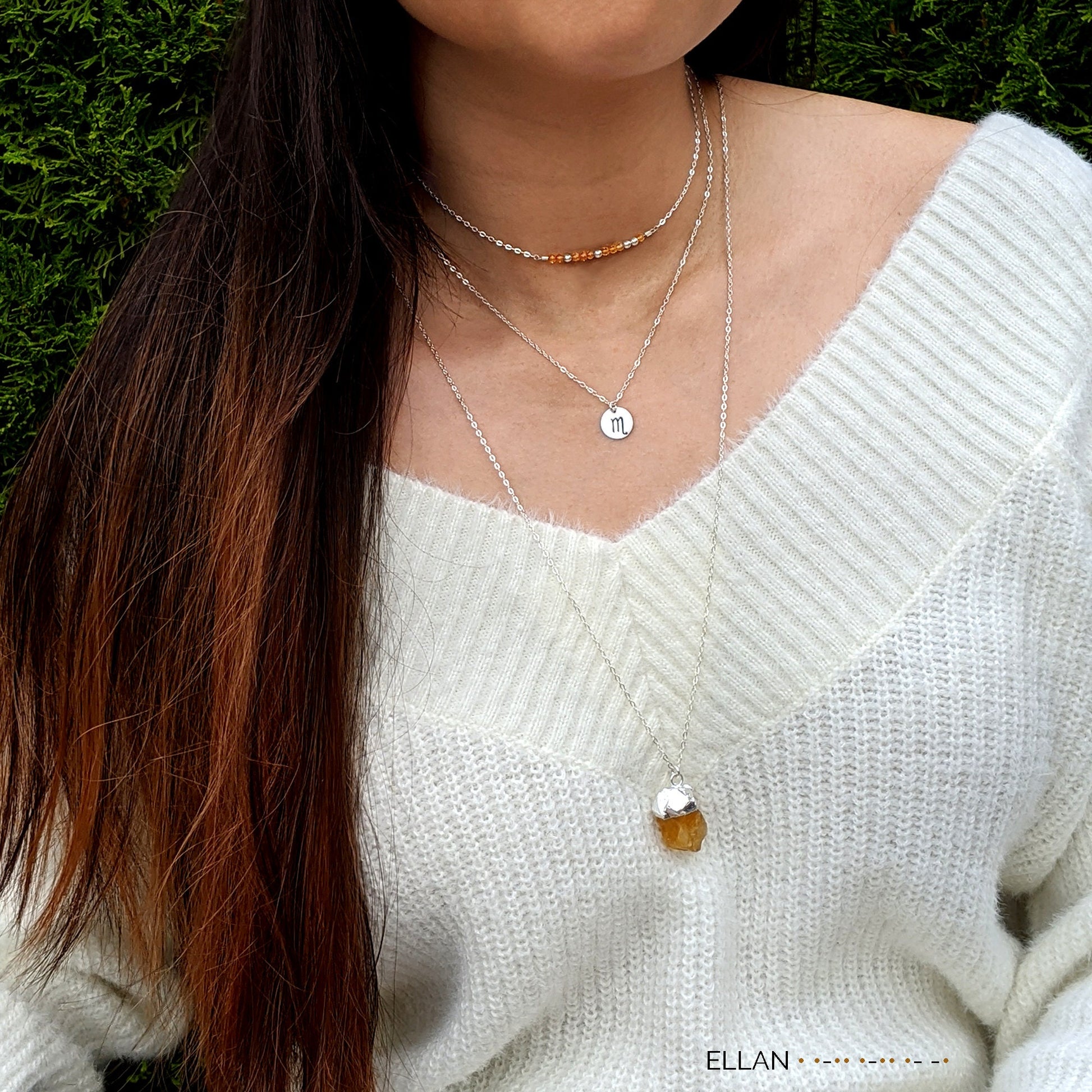 Gemstone Morse code necklace Custom birthstone necklace | Personalized gift  StudioVy   