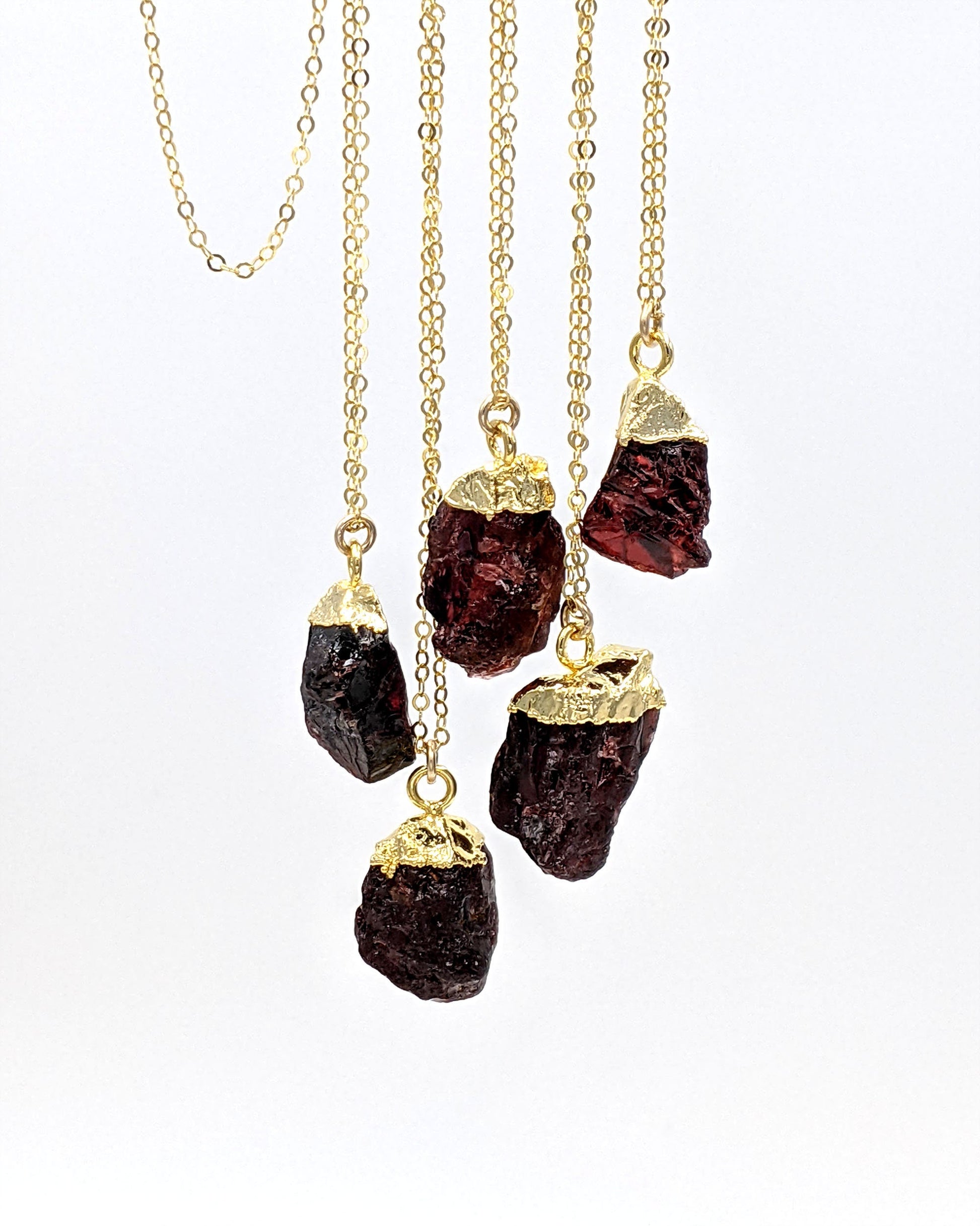 Large raw garnet necklace Red garnet pendant Electroformed stone Raw gemstone necklace January birthstone necklace 40th birthday gifts women  StudioVy   