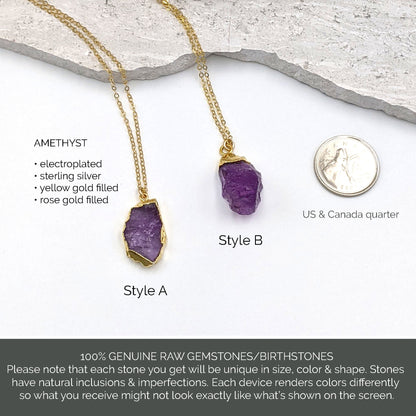 Amethyst slice pendant Raw amethyst necklace Big electroformed gemstone necklace 40th-60th birthday gifts Women February birthstone necklaces  StudioVy   