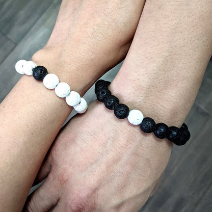 Aromatherapy couples bracelets set or single Matching bracelets Essential oil bracelets 1st anniversary gift for husband Valentines gifts  StudioVy   