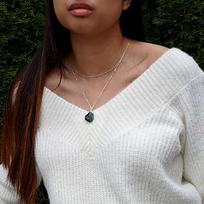 Large raw emerald pendant necklace Raw emerald necklace Raw gemstone electroformed jewelry May birthstone necklace 40th birthday gifts women  StudioVy   