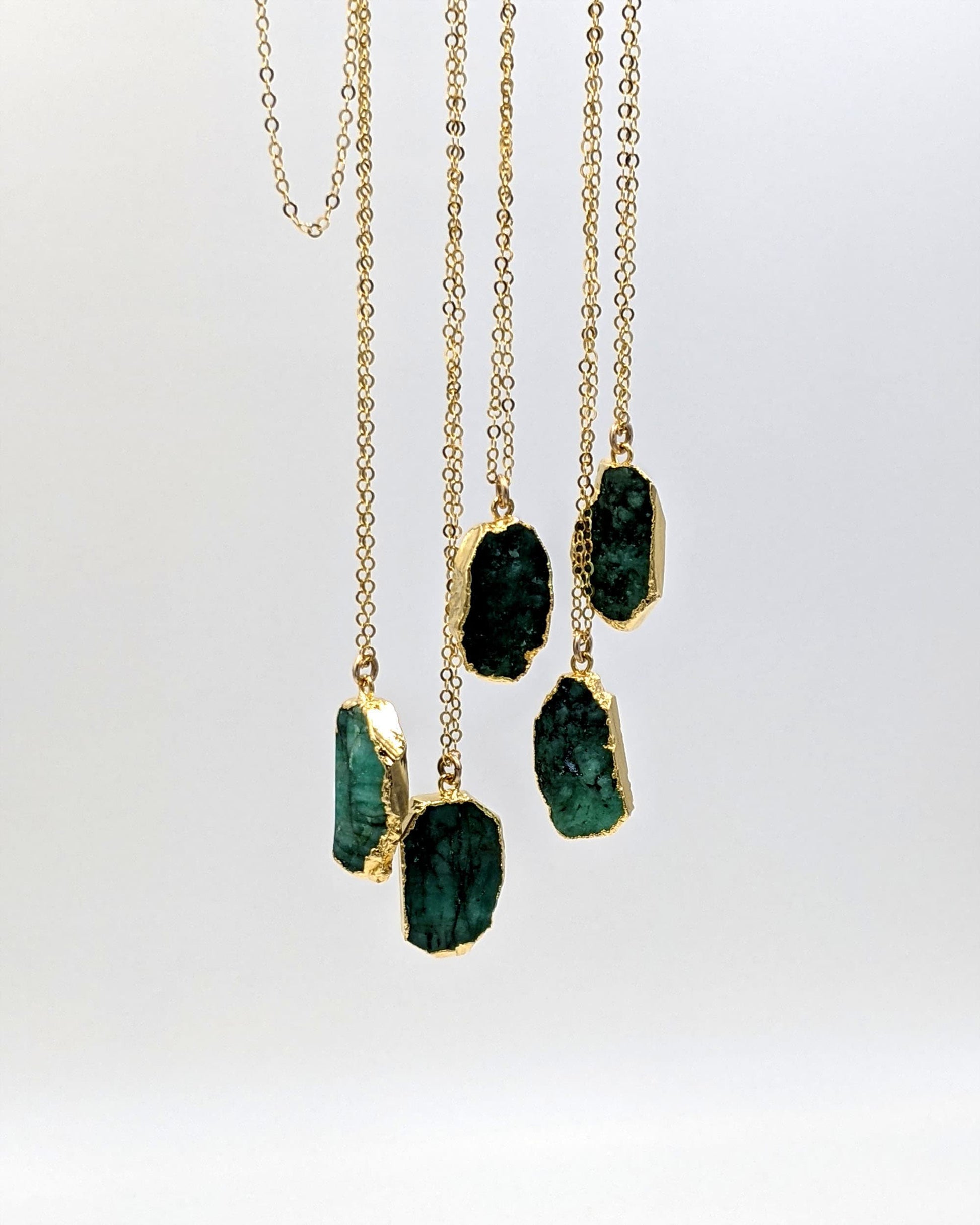 Large raw emerald pendant necklace Raw emerald necklace Raw gemstone electroformed jewelry May birthstone necklace 40th birthday gifts women  StudioVy   