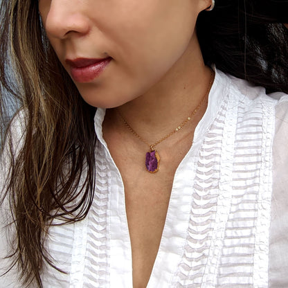 Raw ruby necklace Natural ruby pendant Electroformed gemstone necklace Raw crystal necklace 30-40th birthday gifts for women Chakra necklace  StudioVy   