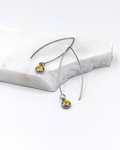 21st birthday gift for her | CZ birthstone earrings - surgical steel  StudioVy   