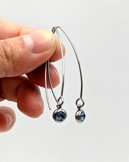 21st birthday gift for her | CZ birthstone earrings - surgical steel  StudioVy   