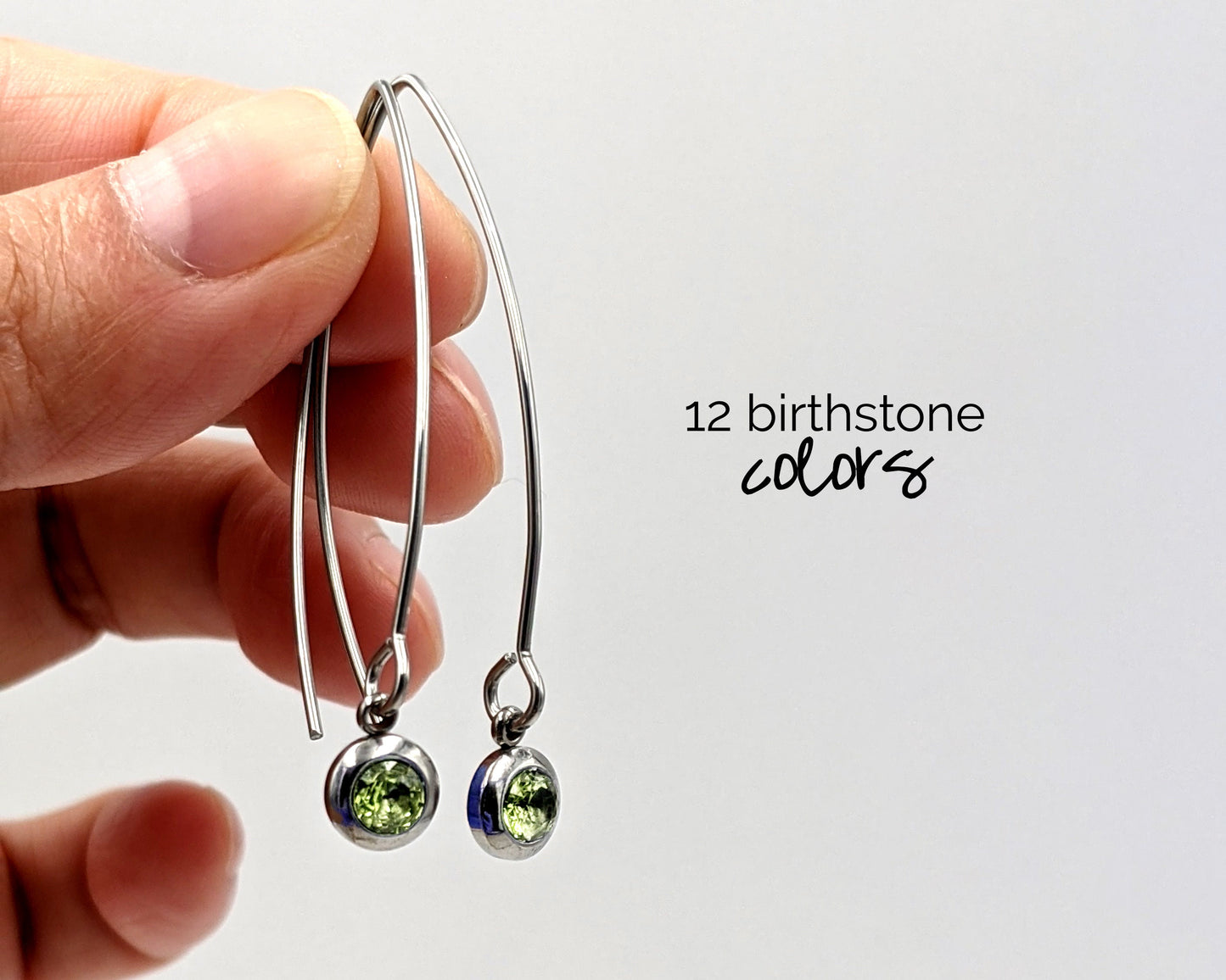 21st birthday gift for her | CZ birthstone earrings - surgical steel  StudioVy   