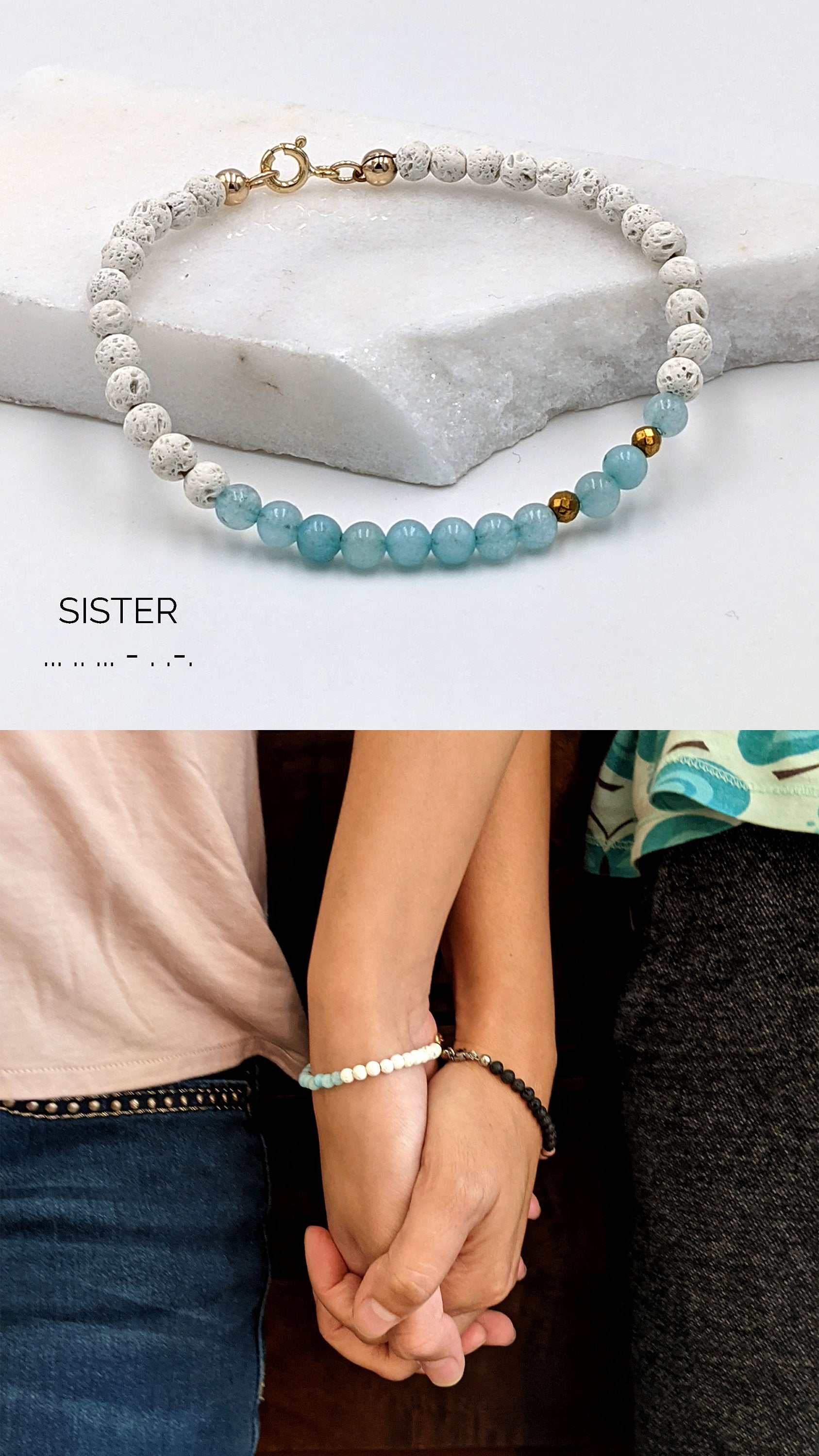 Morse code necklace/Morse code bracelet Rhodochrosite necklace Anxiety bracelet/Aromatherapy diffuser bracelet w chakra gemstone birthstone  studioVy   
