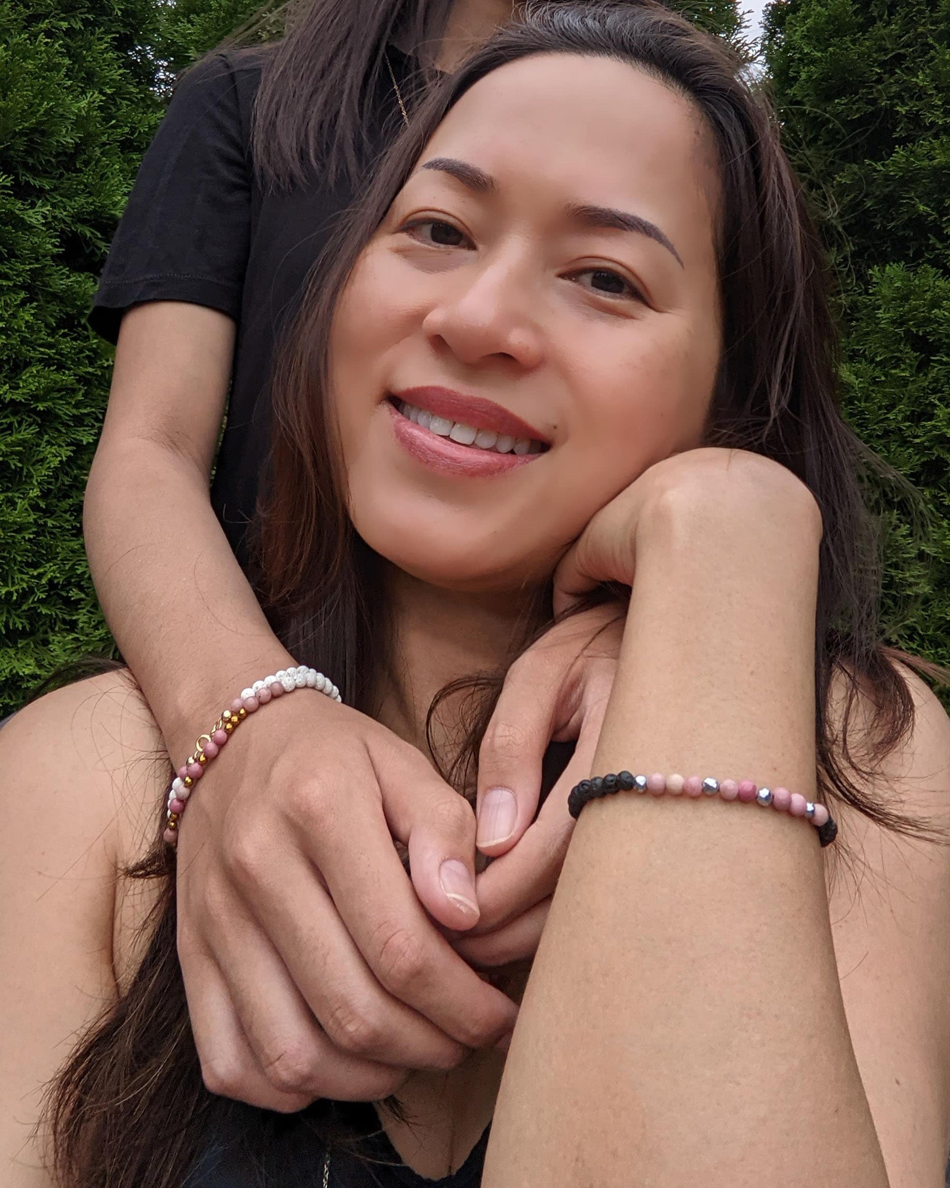 Morse code necklace/Morse code bracelet Rhodochrosite necklace Anxiety bracelet/Aromatherapy diffuser bracelet w chakra gemstone birthstone  studioVy   