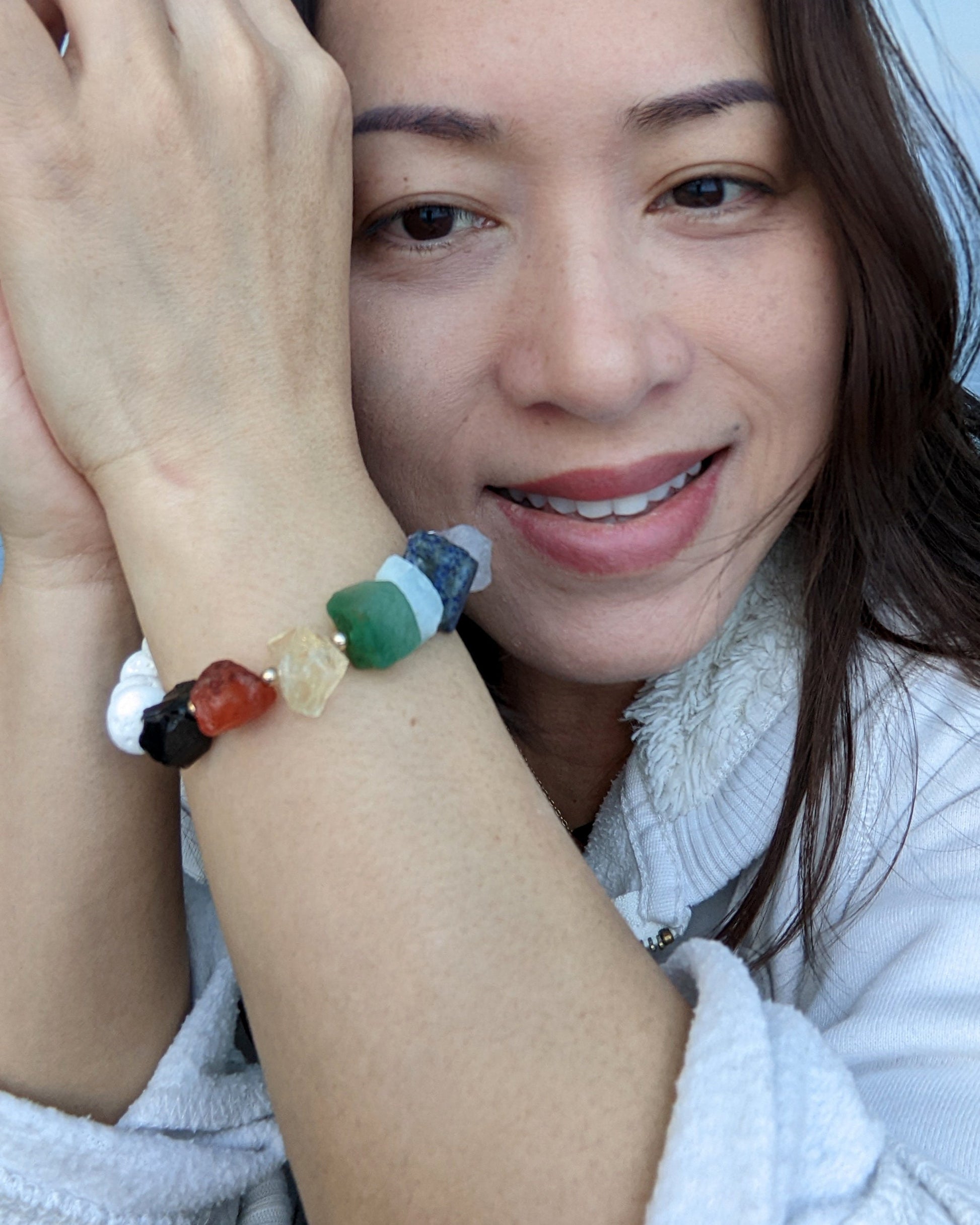 Macrame bracelet 7 chakra bracelet | Essential oil diffuser bracelet  StudioVy   