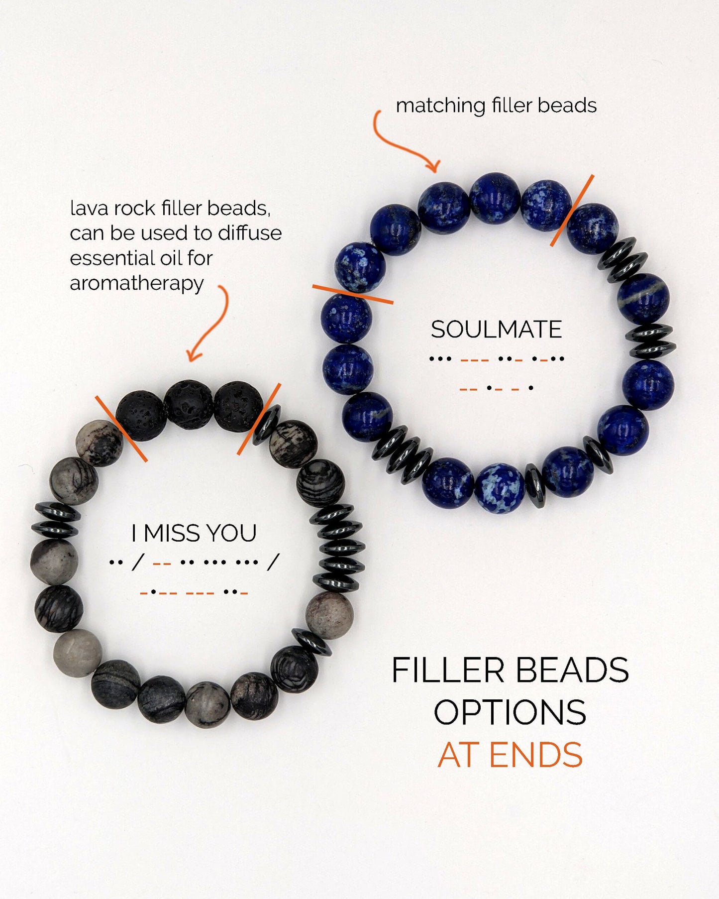 Morse code bracelet Men anxiety bracelet | Aromatherapy bracelet  StudioVy   