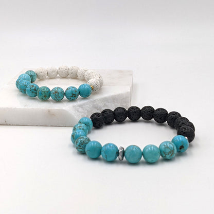 Matching couple bracelets with Morse code & essential oil diffuser  StudioVy   