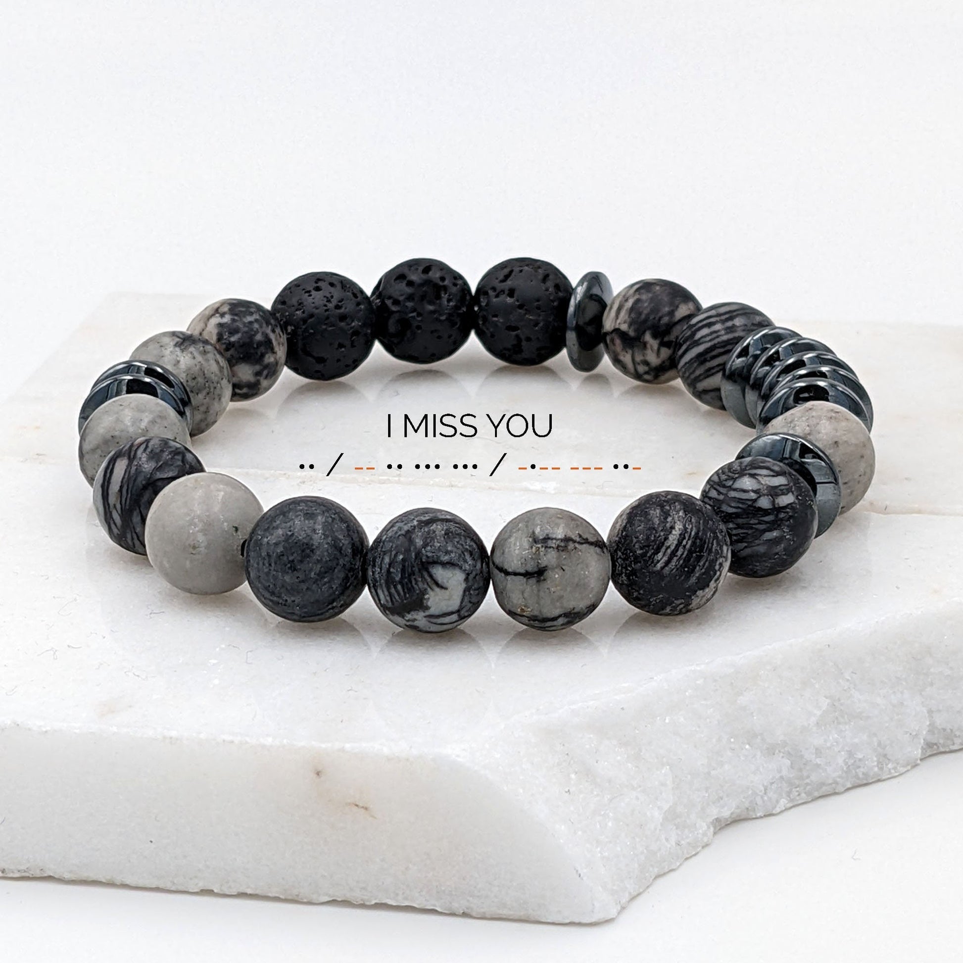 Morse code bracelet Men anxiety bracelet | Aromatherapy bracelet  StudioVy   