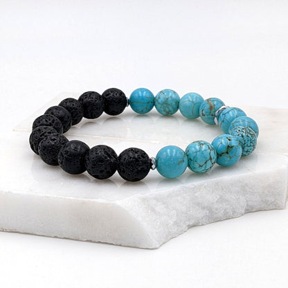 Matching couple bracelets with Morse code & essential oil diffuser  StudioVy   