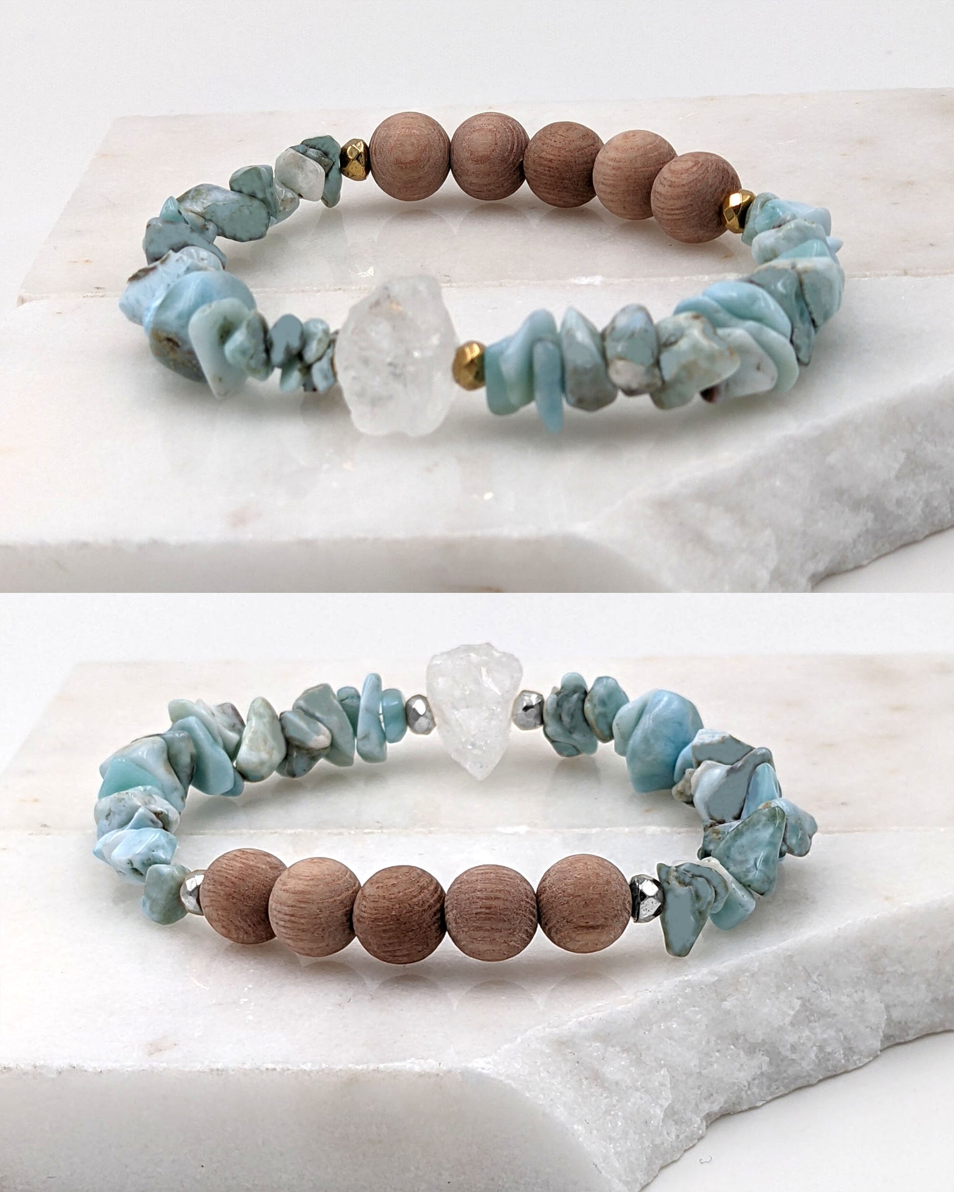 Larimar bracelet Aromatherapy bracelet Essential oil diffuser bracelet w lava rock or rosewood Anxiety bracelet Calming blue gemstone GIFT  StudioVy   