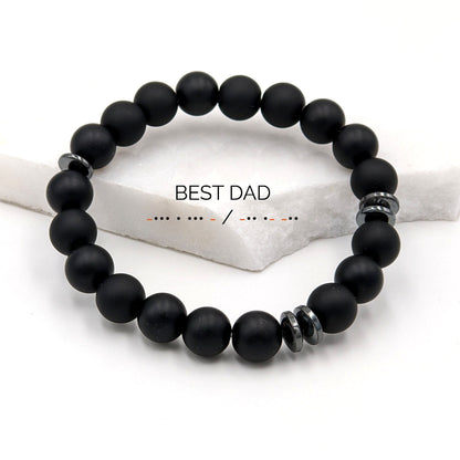 Custom Morse code bracelet Men/Step dad Fathers Day gift from wife  StudioVy   