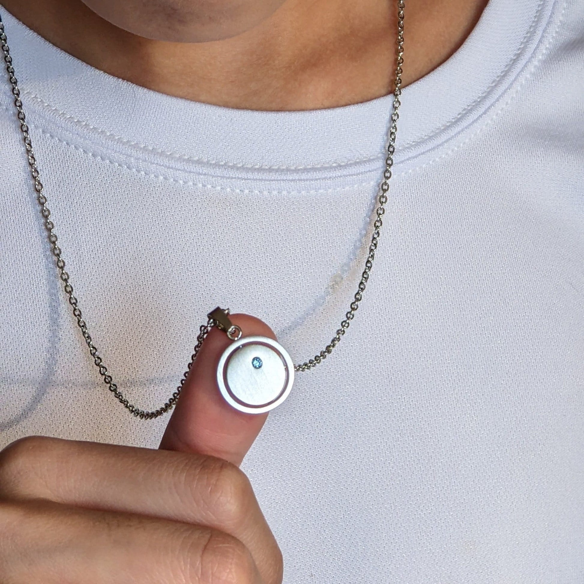 Anxiety relief fidget necklace Birthstone necklace w initial  StudioVy   