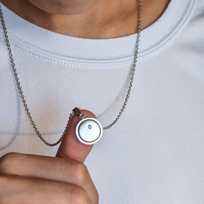 Anxiety relief fidget necklace Birthstone necklace w initial  StudioVy   