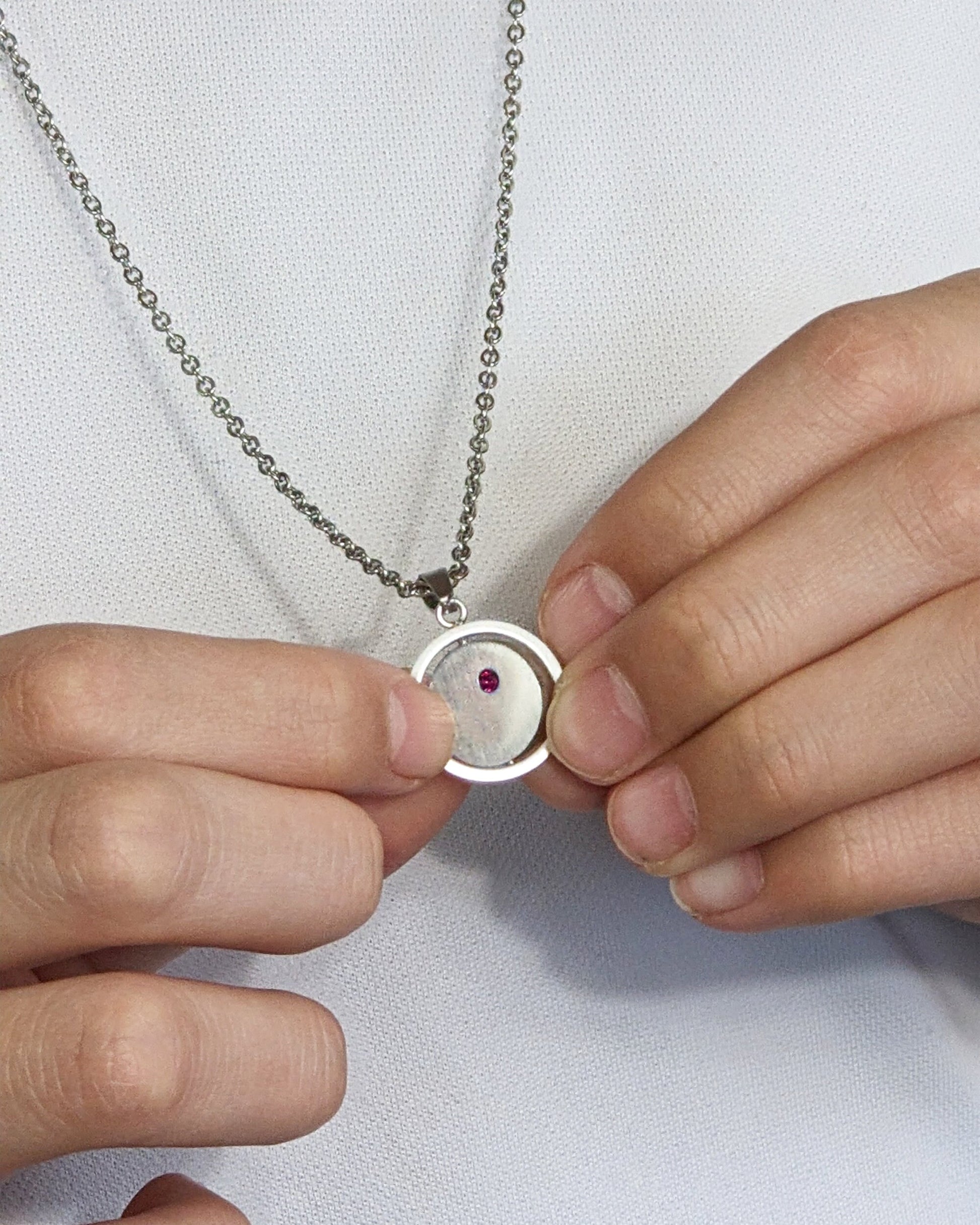 Anxiety relief fidget necklace Birthstone necklace w initial  StudioVy   