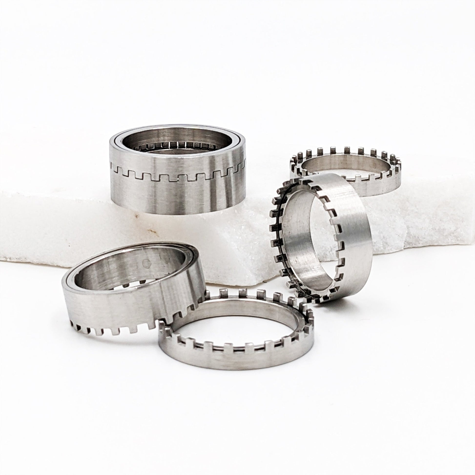 Fidget spinner ring/Anxiety ring with stacking gear for Men/Women/Kids  StudioVy   